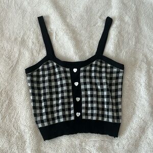 Yesstyle Gingham Heart Tank Top HIGH STRETCH NEVER WORN